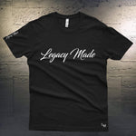 Legacy Made Elegant Original Unisex Black T-shirt with White