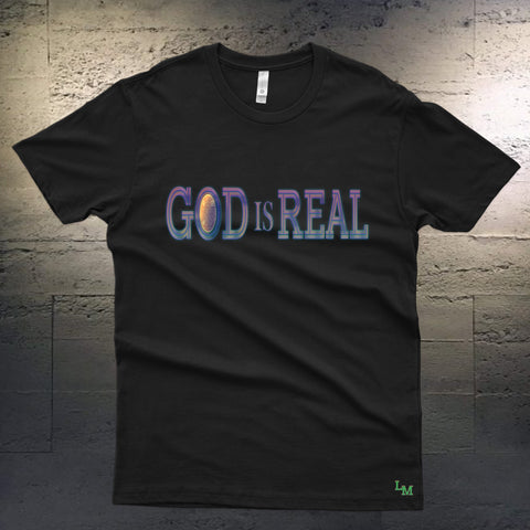 Holographic "GOD IS REAL" Unisex T-shirt Featuring Music by Godspeed Productionz